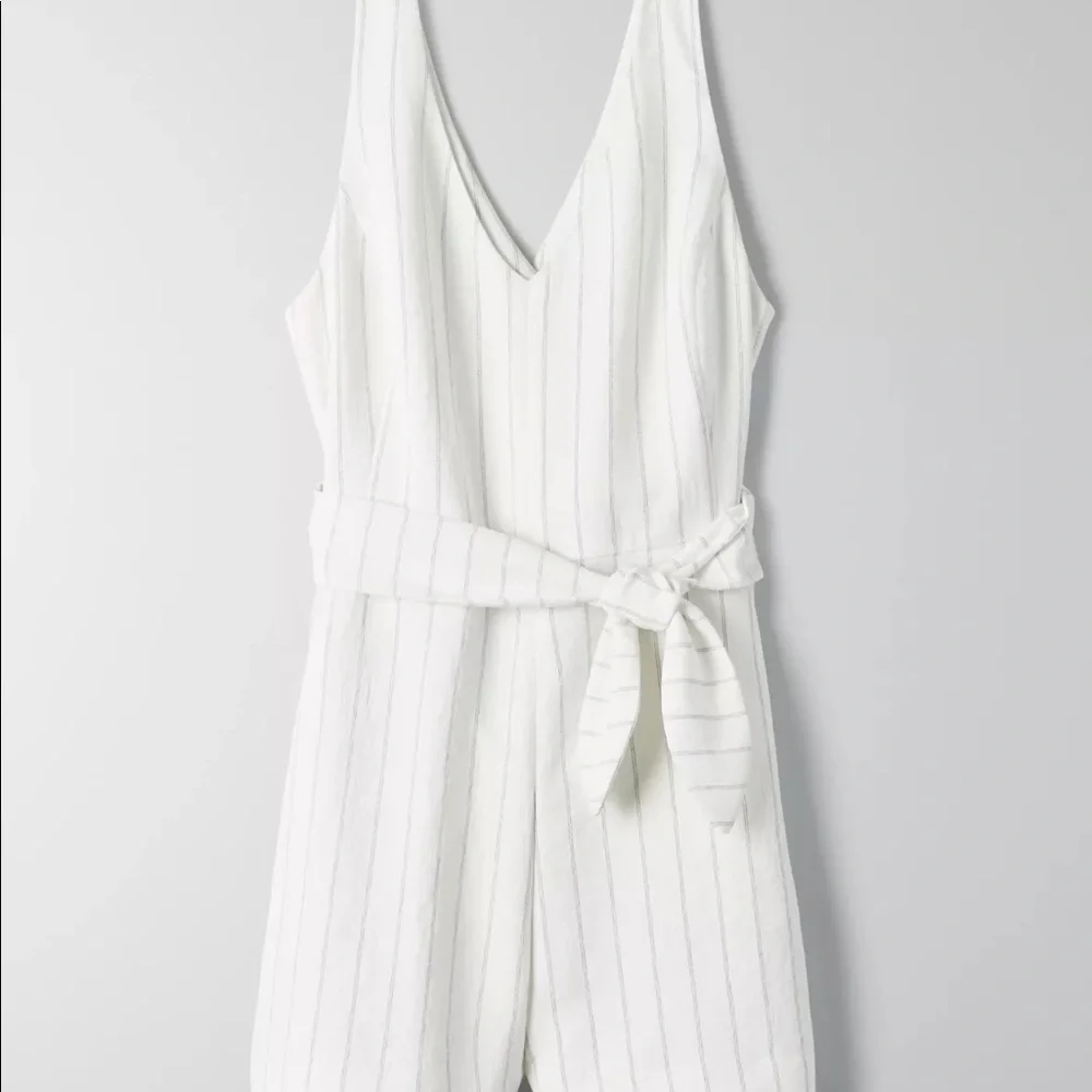Aritzia Wilfred Stripe Écoulement Romper Size 8 - Picture 6 of 6